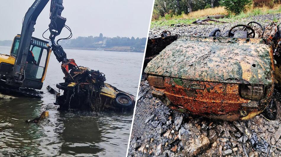 Wrack mit Menschenknochen im Rhein entdeckt
