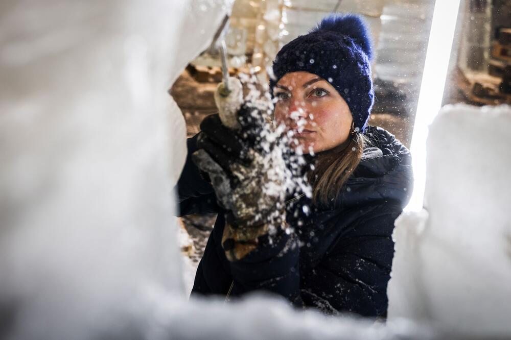 Eis- und Schneeskulpturen-Ausstellung