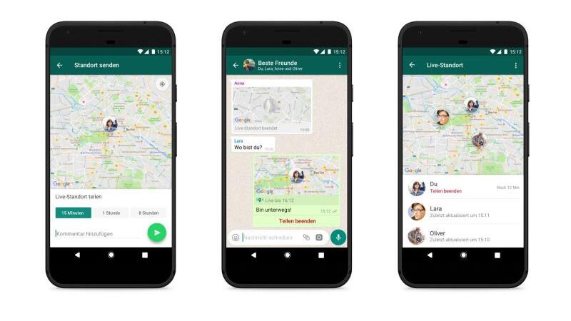 Live-Standort bei WhatsApp