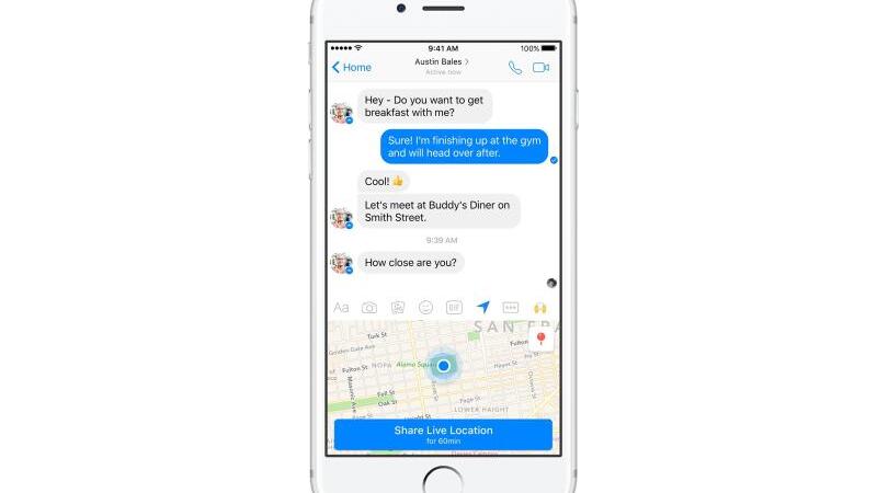 Facebook-Messenger Standortübertragung