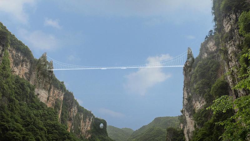 Spinnennetz über der Schlucht