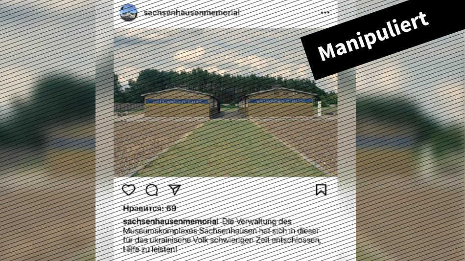 Gefälschter Instagram-Beitrag der KZ-Gedenkstätte Sachsenhausen
