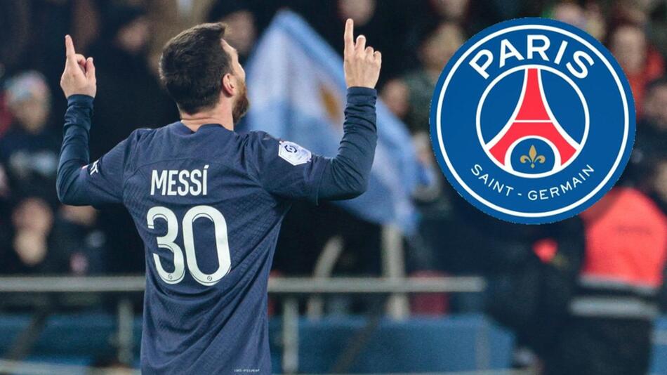Lionel Messi feiert sein Tor für PSG zum 2:0-Sieg gegen Angers