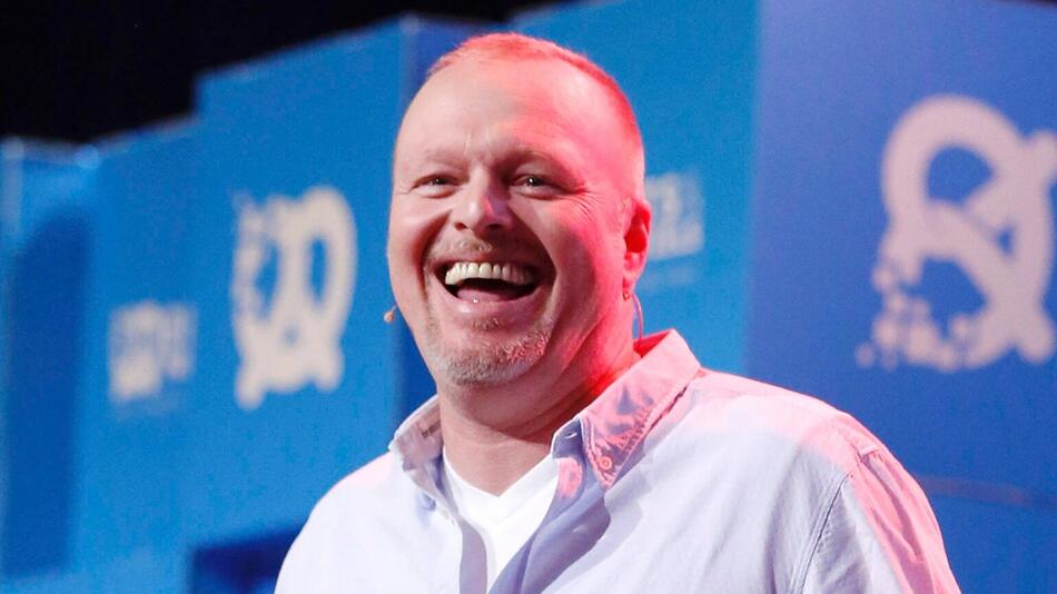 Stefan Raab hier bei einem Bühnen-Auftritt auf der "BITS and Pretzels" 2017 in München.