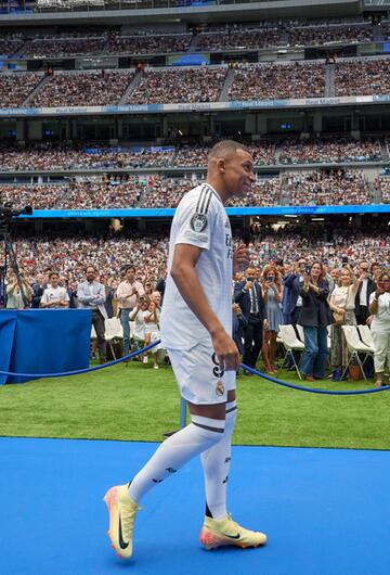 Kylian Mbappé bei seiner offiziellen Vorstellung als neuer Real-Spieler