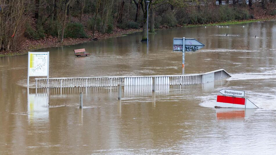 Hochwasser in Hessen im Januar 2024 in Gießen