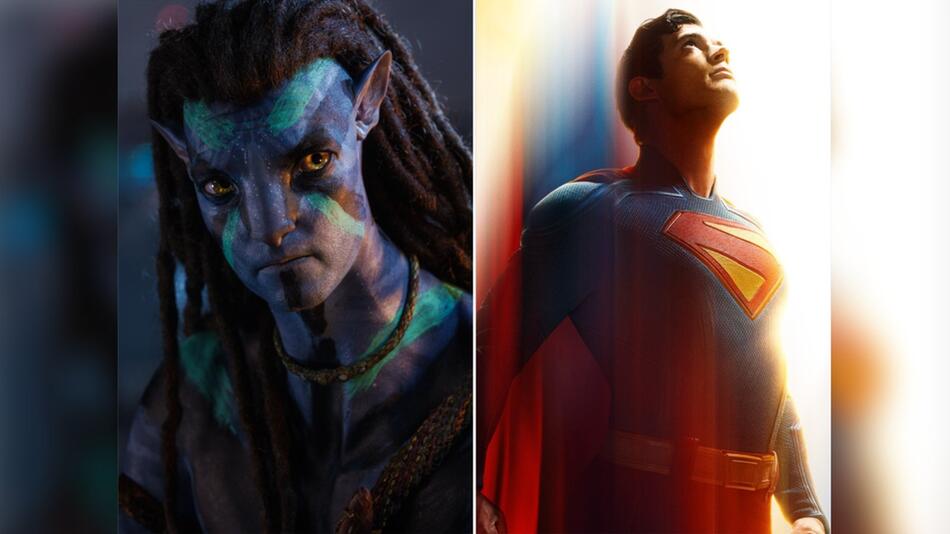 "Avatar"-Star Sam Worthington und der neue Superman David Corenswet (r.).