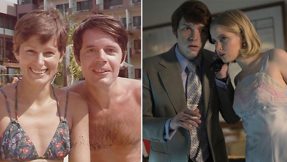 Links Angela Kane und Hermann Knippenberg, rechts die Schauspieler Billy Howle und Ellie Bamber