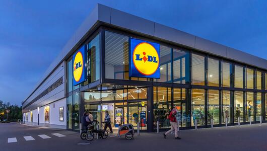 Lidl-Filiale bei Abendstimmung