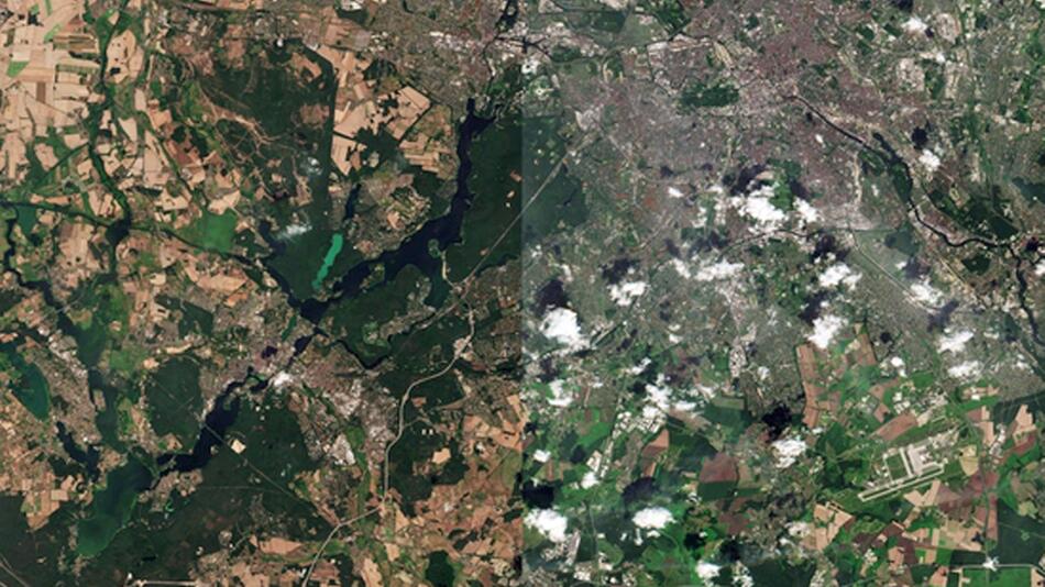Satellitenbilder, Berlin, Hitzewelle, ESA