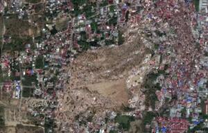 Vorher - Nachher: Die Zerstörungen durch Tsunami in Indonesien. 