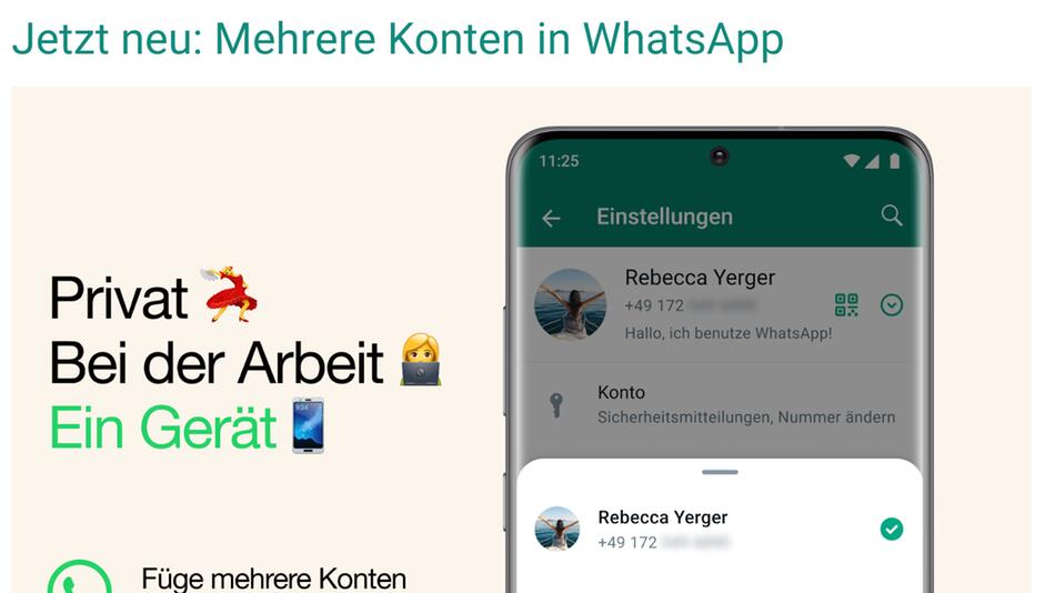 WhatsApp: So lassen sich mehrere Konten gleichzeitig nutzen