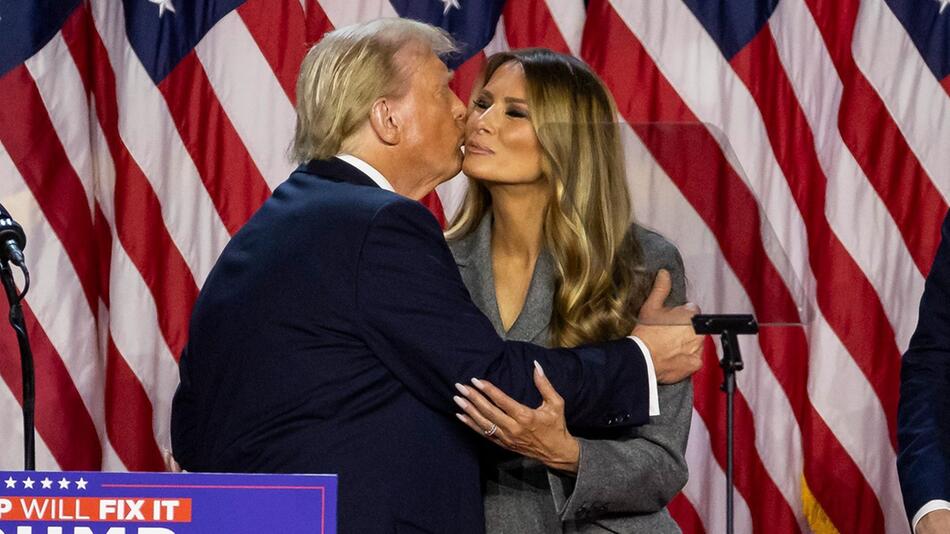 Melania Trump begleitete ihren Mann Donald Trump zur Wahl-Party in Palm Beach, bei der er sich ...