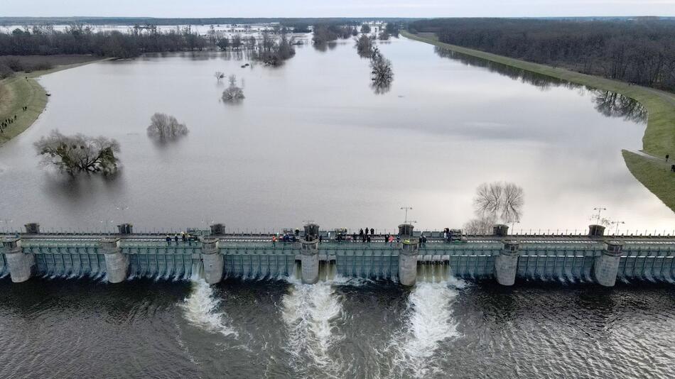 Hochwasser in Sachsen-Anhalt - Pretziener Wehr