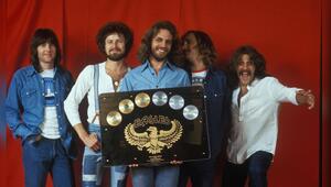 Die Eagles in den 1970er Jahren, von links nach rechts: Bernie Leadon, Glenn Frey, Don Henley ...