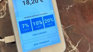 Trinkgeldoptionen auf dem Display eines Kartenlesegeräts