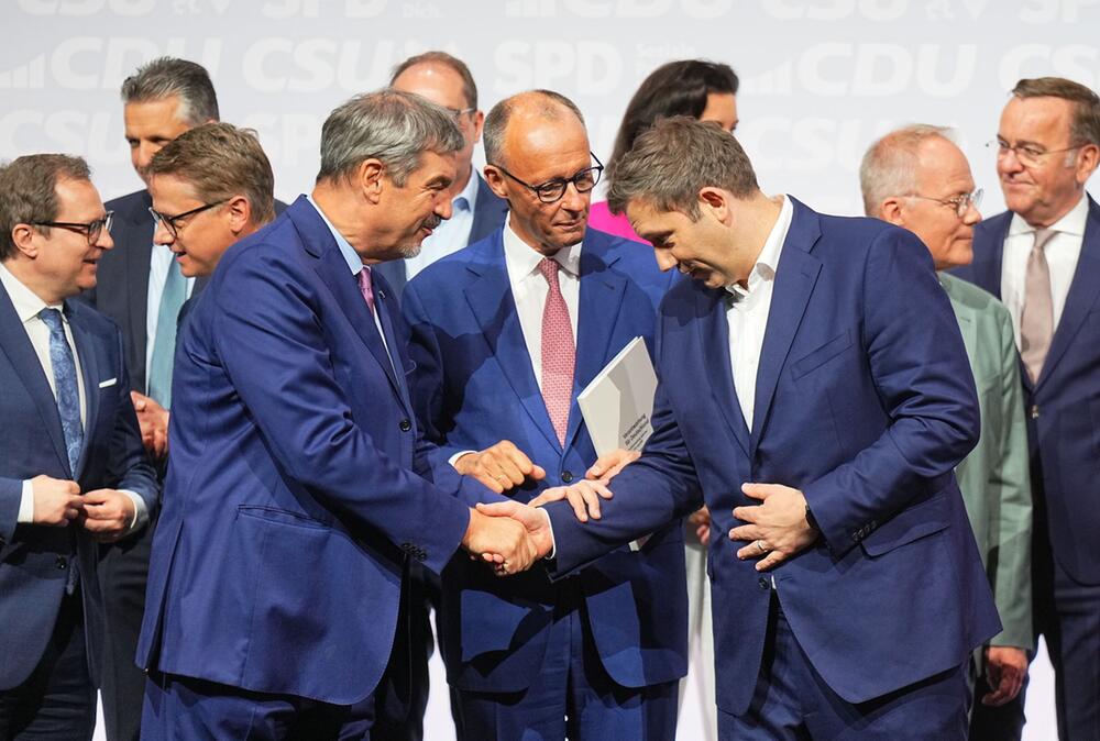Unterzeichnung des Koalitionsvertrags von CDU, CSU und SPD