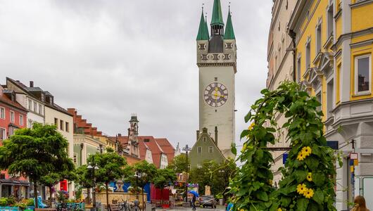 Blick auf die Altstadt Straubings in Niederbayern