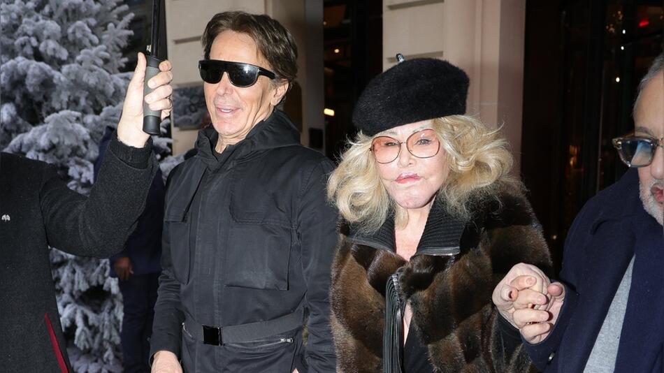 Jocelyn Wildenstein und Lloyd Klein wurden in Paris vor dem Fünf-Sterne-Hotel "Le Royal Monceau" ...