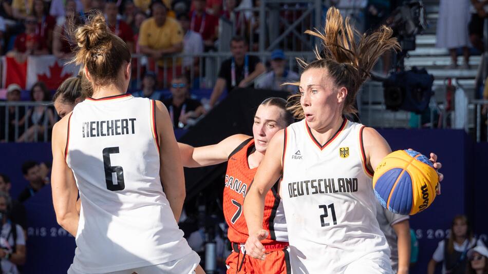 Die deutschen 3x3-Basketballerinnen setzten sich im Halbfinale gegen Kanada knapp durch