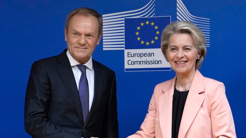 EU-Kommissionspräsidentin Ursula von der Leyen und Donald Tusk