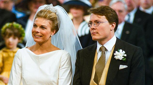 Prinz Constantijn und Prinzessin Laurentien an ihrem Hochzeitstag.