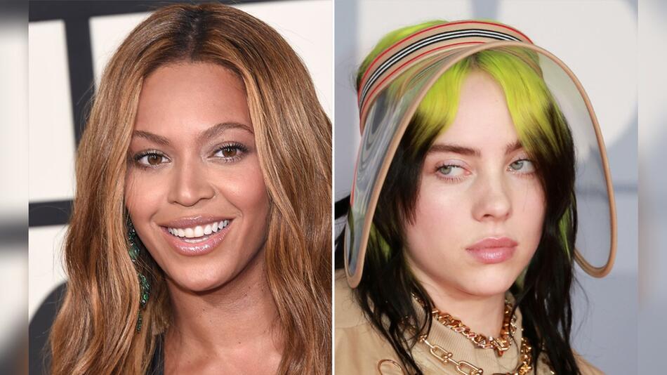 Beyoncé (li.) und Billie Eilish haben bereits Rekorde bei den Grammys aufgestellt.