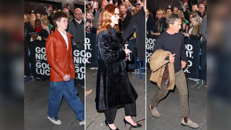 Julia Roberts mit ihrem Sohn Henry Moder (l.) und ihrem Mann Daniel Moder am 1. April in New ...