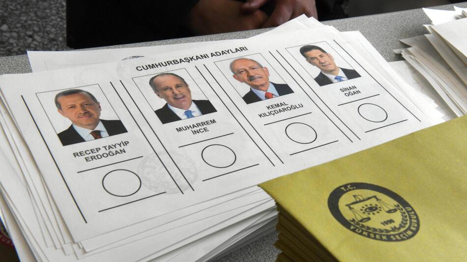 Wahlzettel für die Wahl in der Türkei