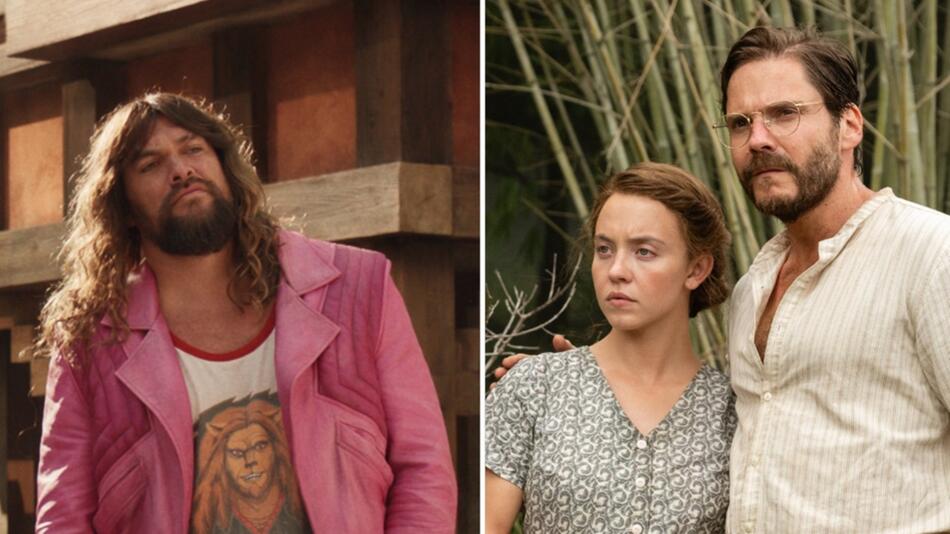 Jason Momoa (l.) entdeckt die "Minecraft"-Welt, Sydney Sweeney und Daniel Brühl die ...
