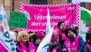 Warnstreik der Gewerkschaften - Saarland