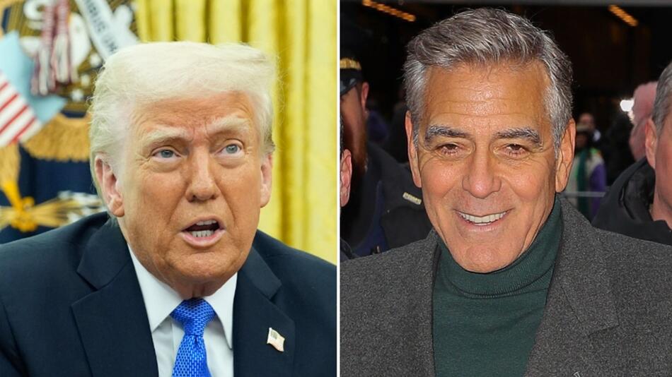 Doland Trump reagiert erbost auf George Clooneys (r.) Interview.