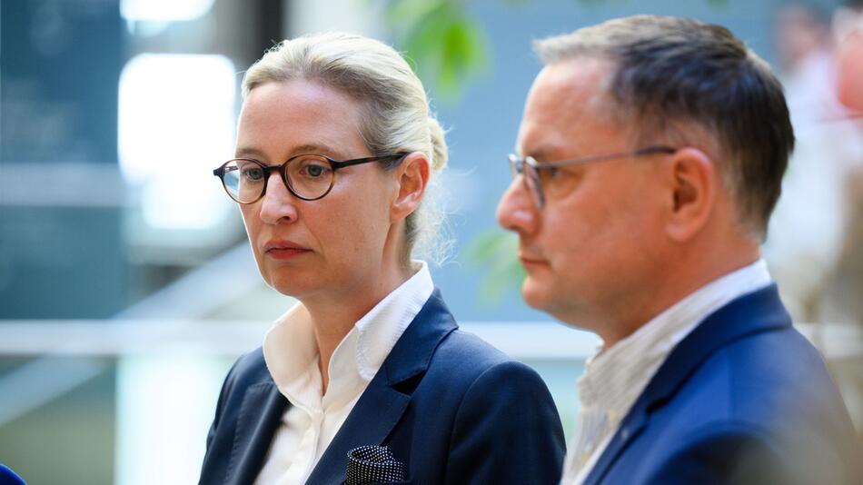 Die AfD-Vorsitzenden Weidel und Chrupalla