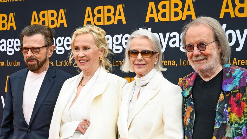 Björn, Agnetha, Anni-Frid und Benny (v.l.) von ABBA in London.