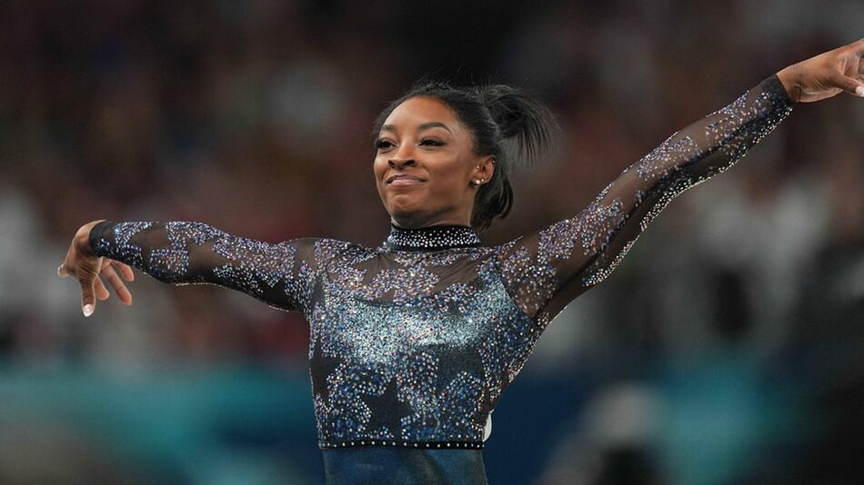 Simone Biles während der Olympischen Sommerspiele in Paris.