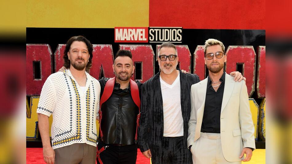 JC, Chris, Joey und Lance (v.l.) bei der Premiere von "Deadpool & Wolverine".