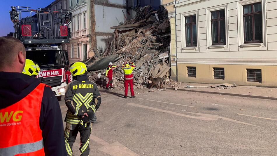 Haus in Görlitz eingestürzt – drei Menschen weiter vermisst